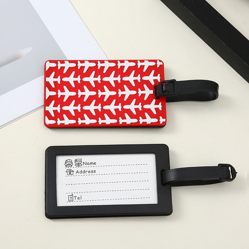 silicone travel luggage tag world map airplane design with adjustable strap Bowlift