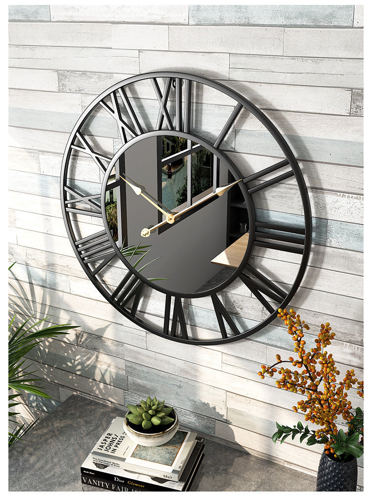 BowLift | Metal Vintage Large Size Wall Clock with Mirror 39cm