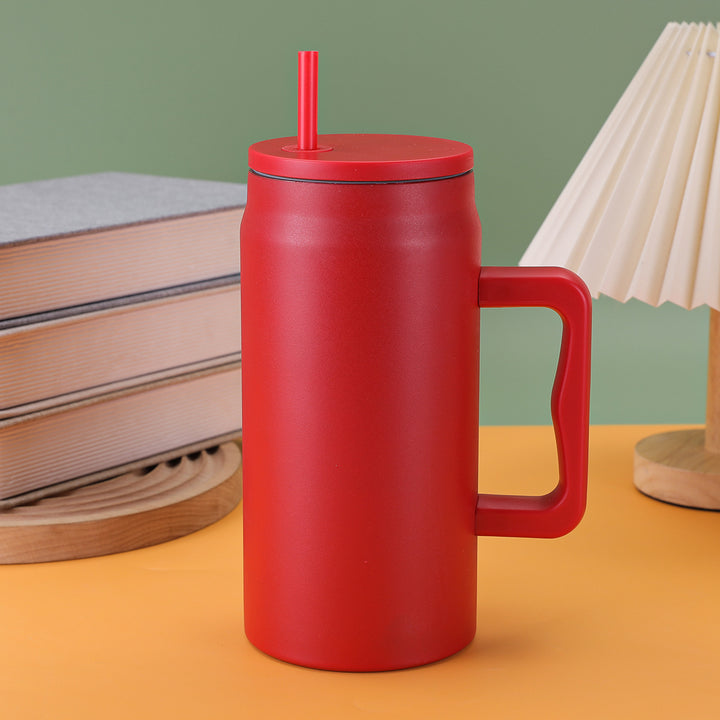 Women's reusable drinking cup with straw and ergonomic handle Bowlift