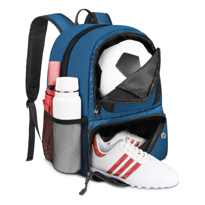 Sporty backpack with compartments for soccer, water bottle, and shoes Bowlift