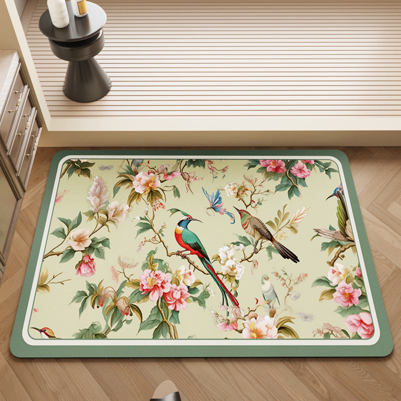 Floral Design Kitchen Mat Bowlift