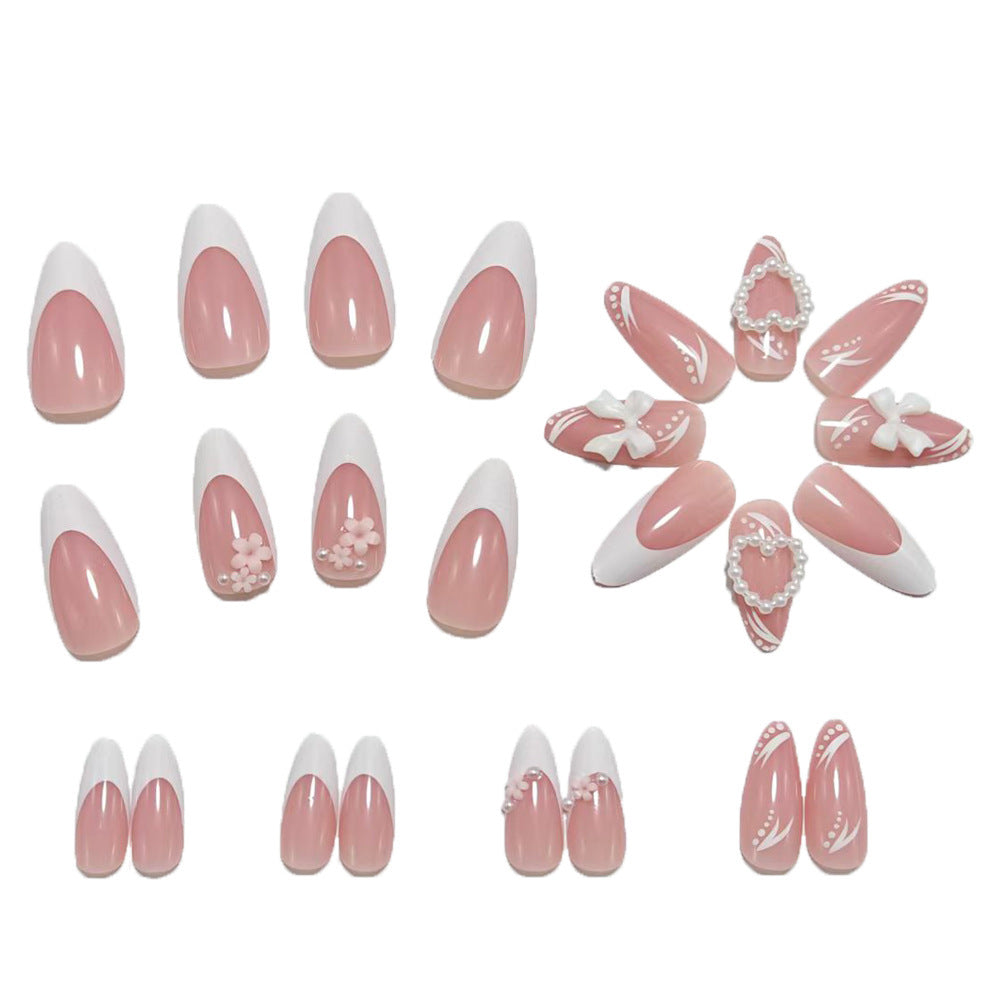 Stylish artificial nails with floral 3D applications Bowlift