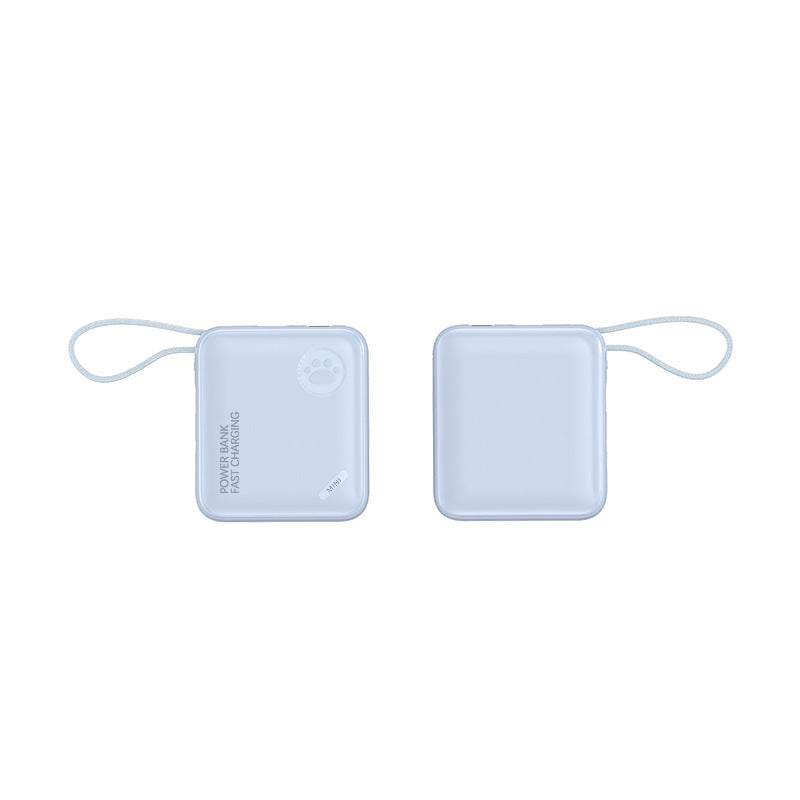 Compact power bank with fast charging function and carrying strap Bowlift