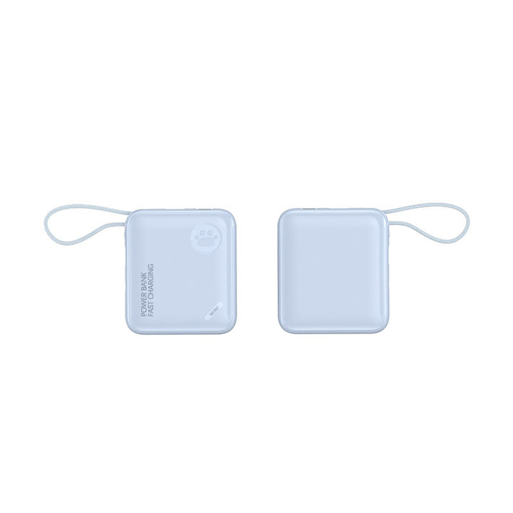 Compact power bank with fast charging function and carrying strap Bowlift