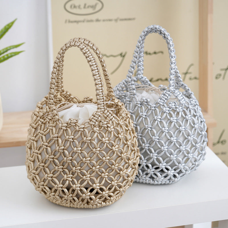 Handcrafted Shopper Bag Made of Fine Macramé Bowlift