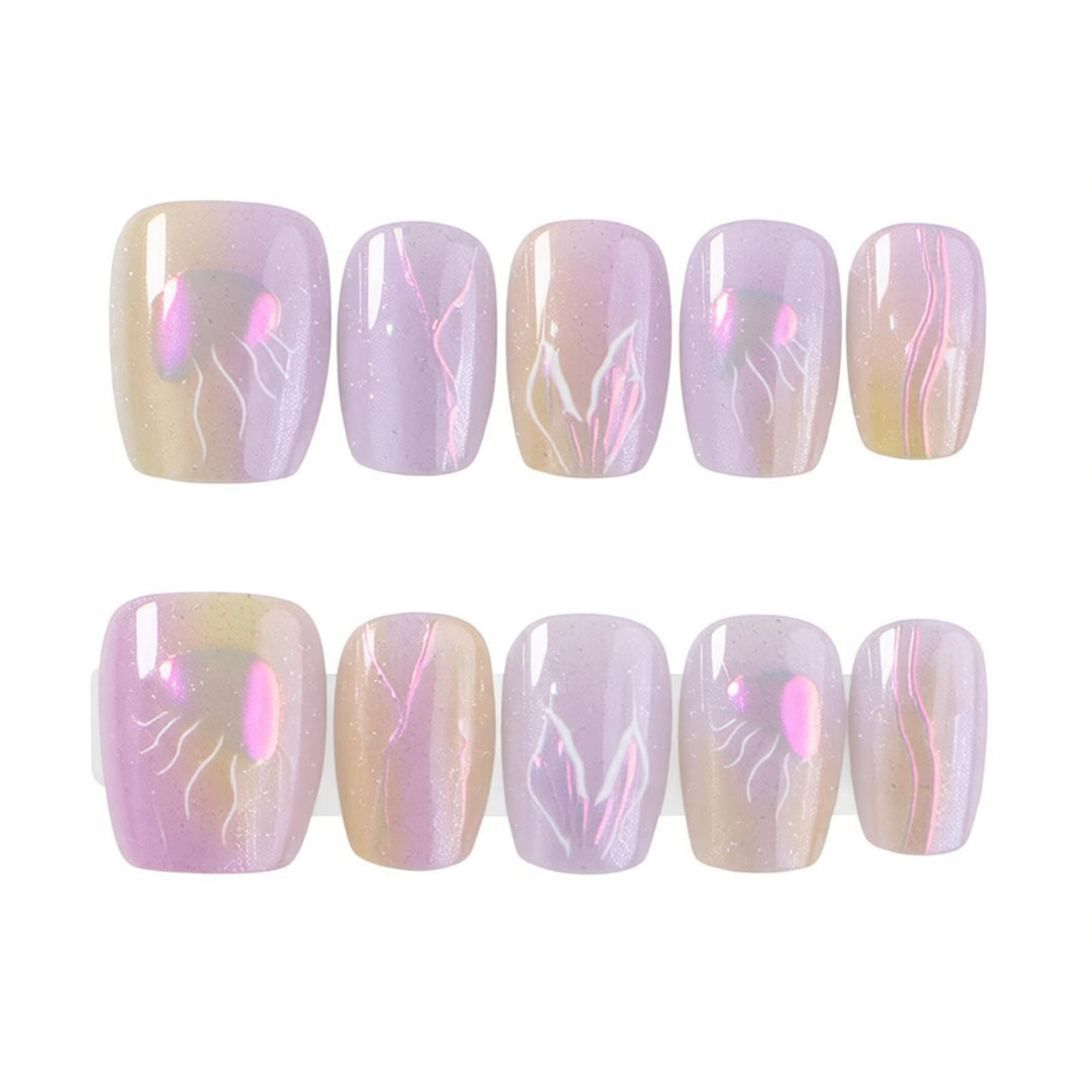 Premium Marble Press-On Nail Art Set Bowlift