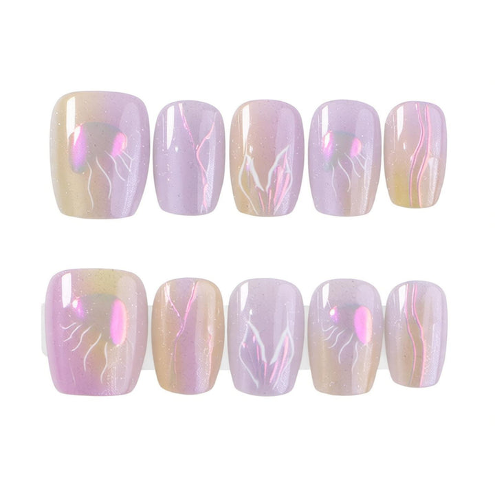 Premium Marble Press-On Nail Art Set Bowlift