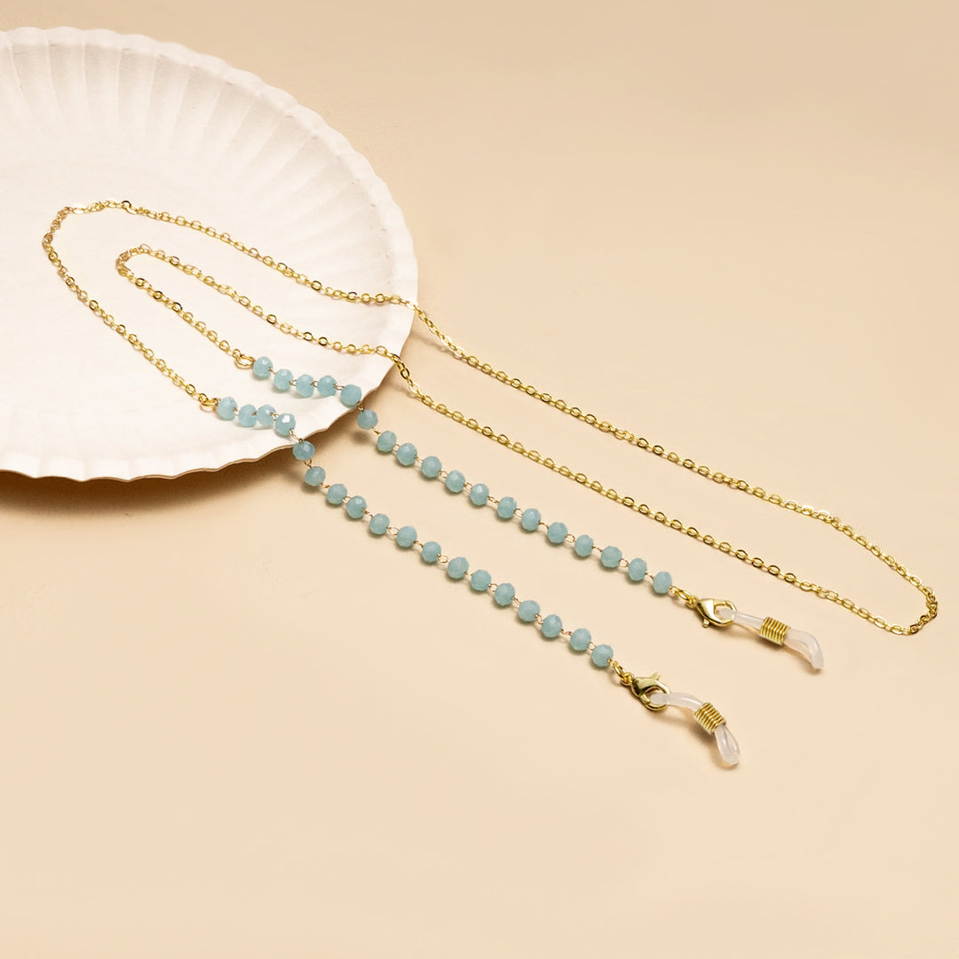 Decorative Stone-Accented Eyewear Chain Bowlift