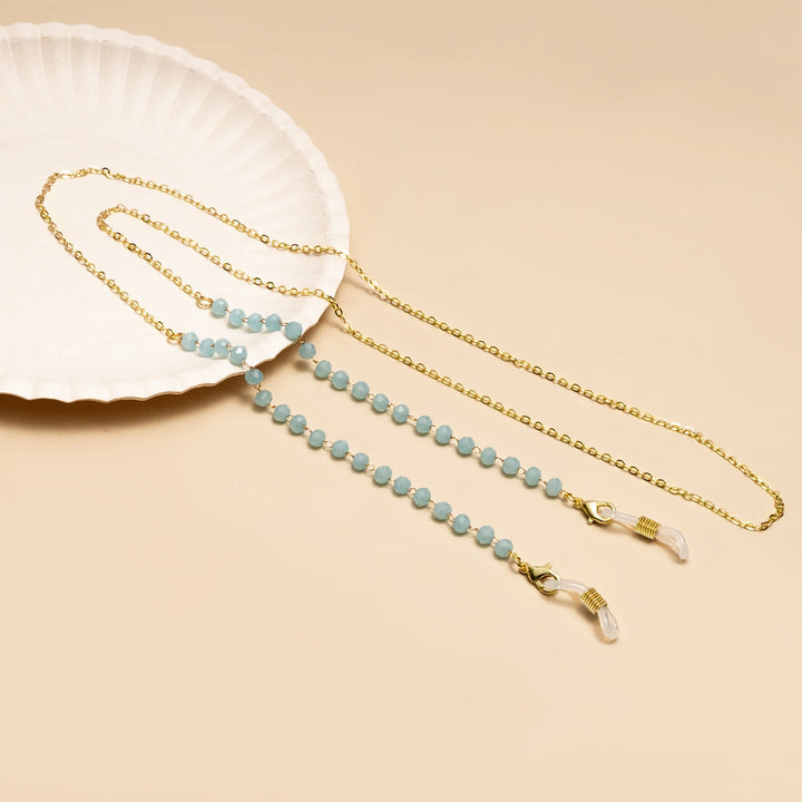 Decorative Stone-Accented Eyewear Chain Bowlift