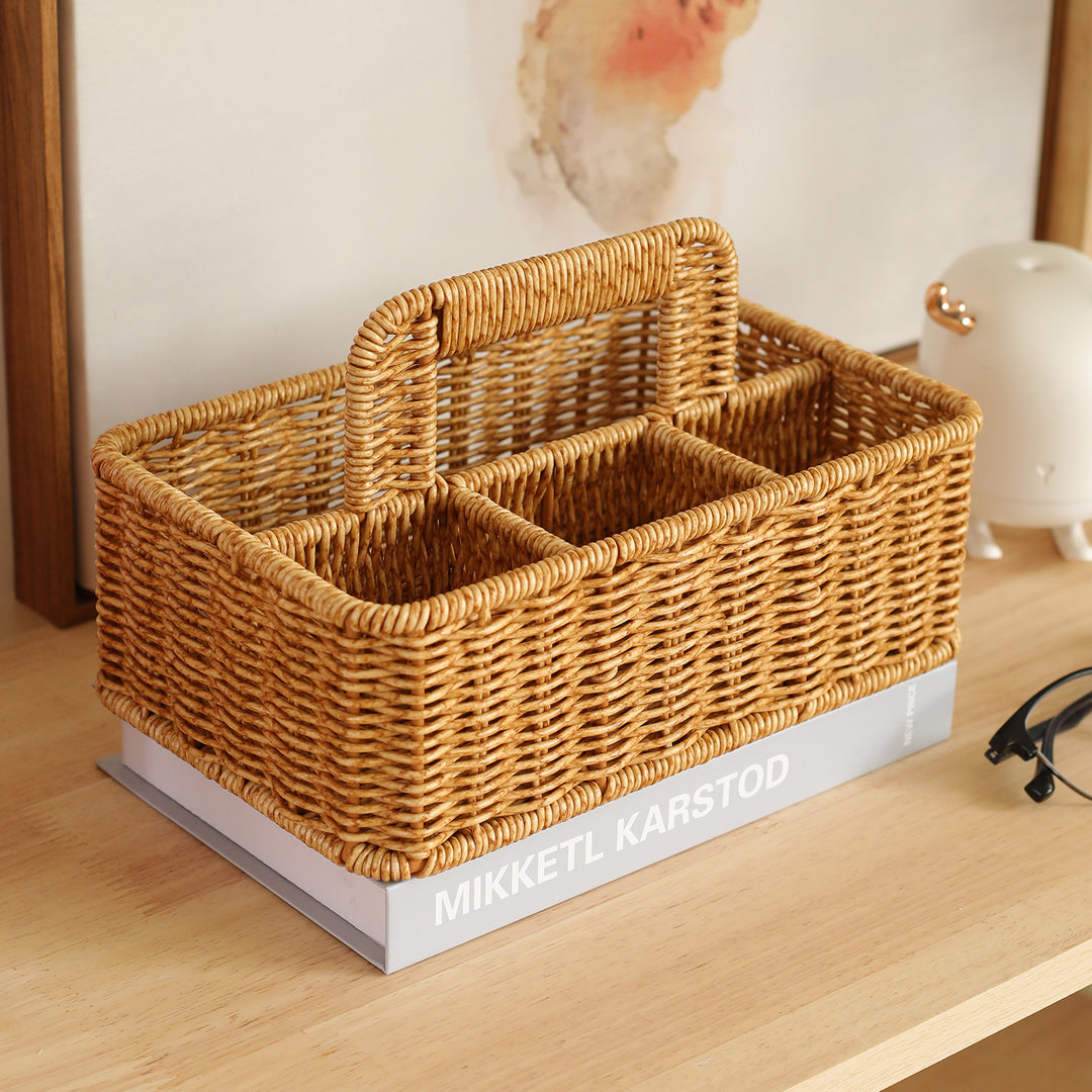 Unisex storage basket with compartments and practical carrying handle Bowlift