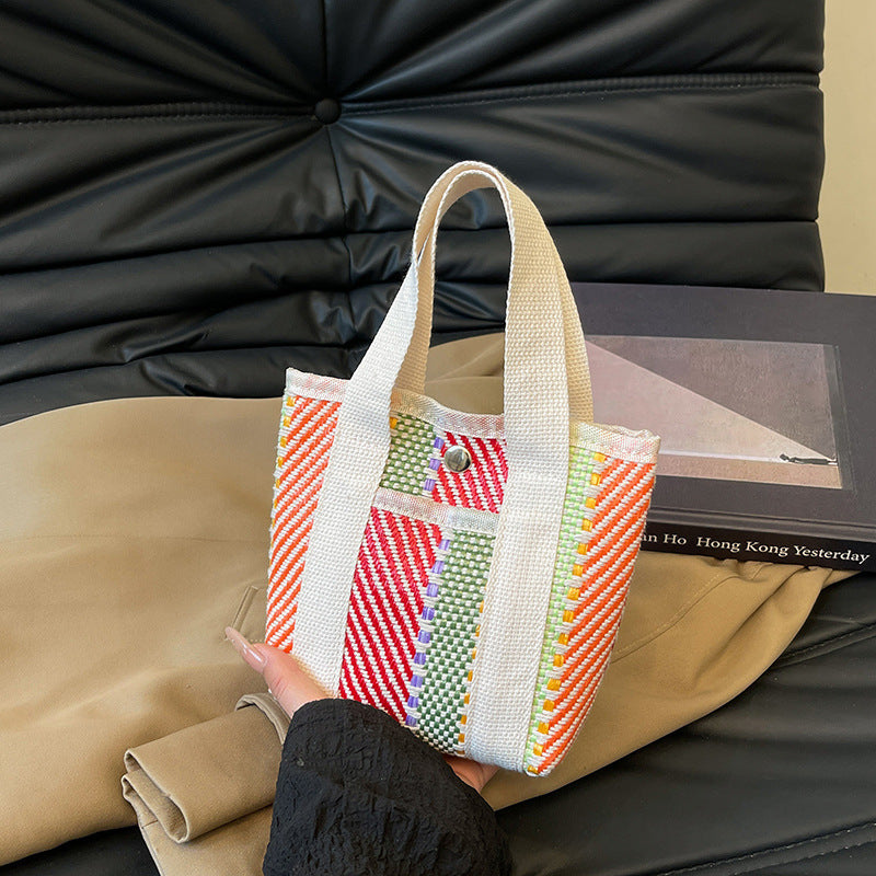 WoColorful Woven Beach Tote Bag Bowlift
