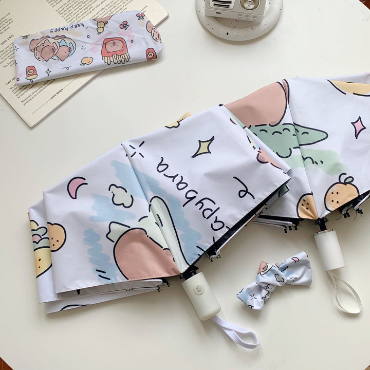 Women's Foldable Umbrella with Animal Motifs Bowlift
