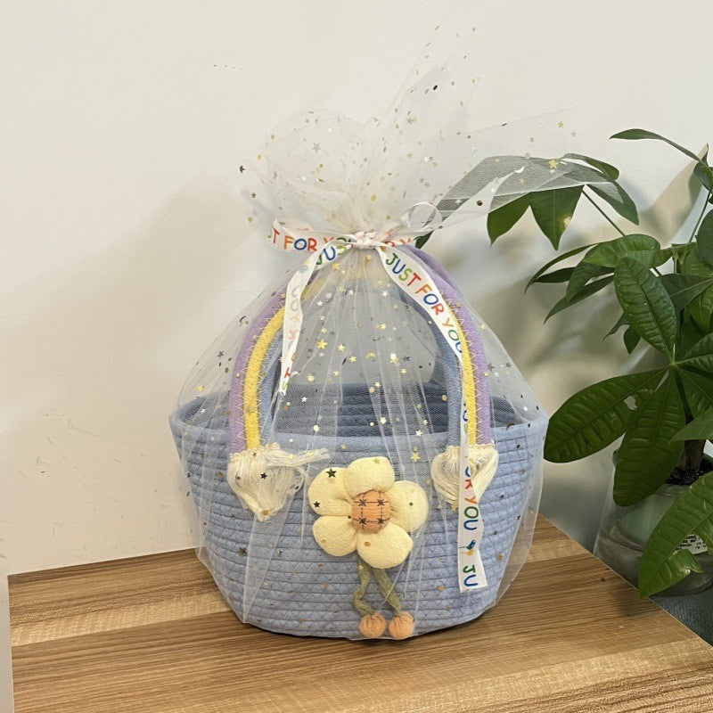 Women's handmade basket bag with color-coordinated handle accents Bowlift