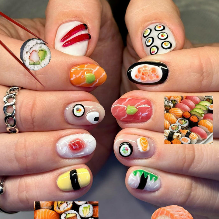 Artful Nail Art in Sushi Design Bowlift