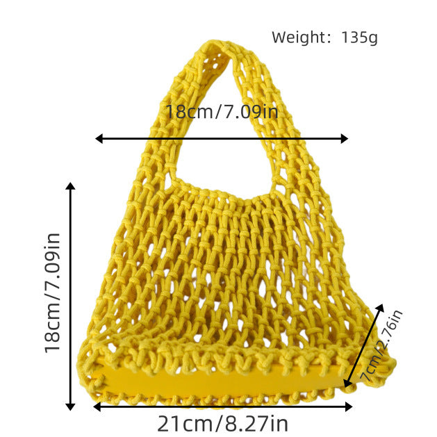Macrame Tote Bag with Modern Design Bowlift