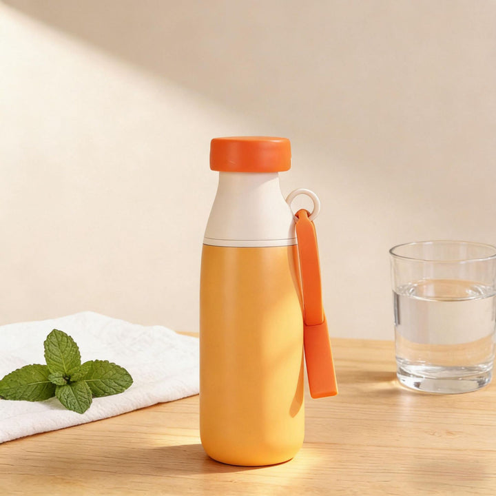 Ladies Insulated Sports Water Bottle with practical carrying strap Bowlift