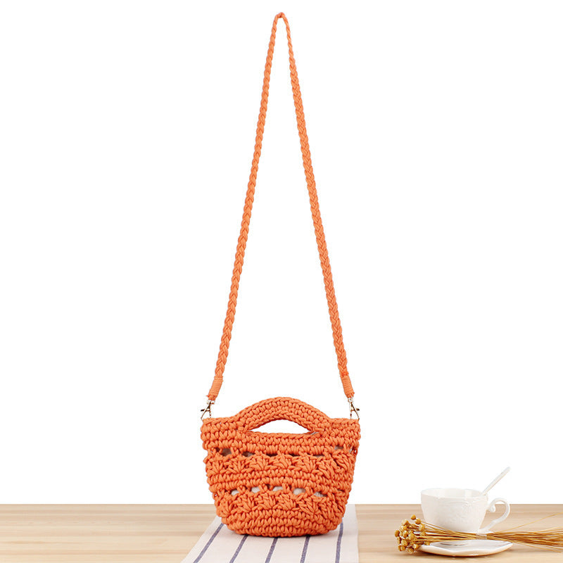 Playful macrame shoulder bag with braided handle Bowlift