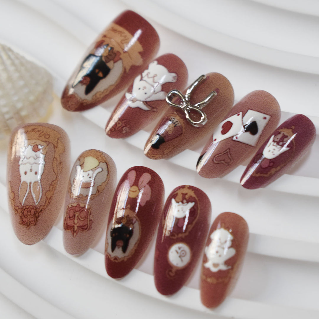 Handmade Themed Press-On Nail Art Bowlift