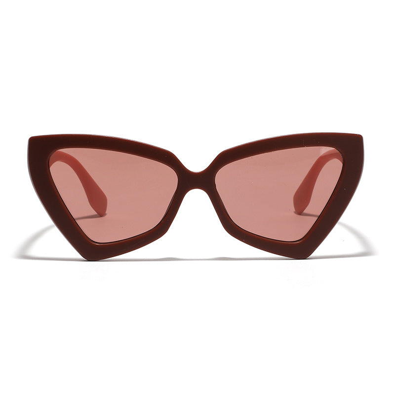 Women's Cat-Eye Sunglasses with Mirrored Lenses and Sturdy Frame Bowlift