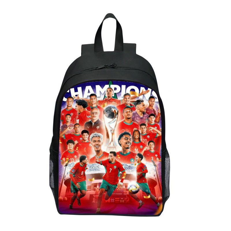 Backpack with Striking Sports Motif Bowlift