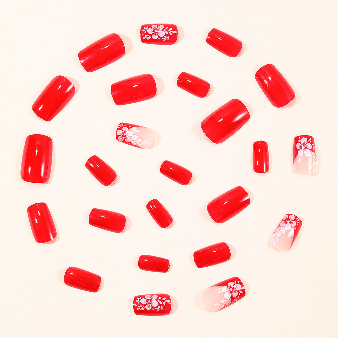 Elegant Floral 3D Acrylic Nail Art Extensions Bowlift