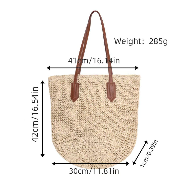 Braided tote bag with long leather handles Bowlift