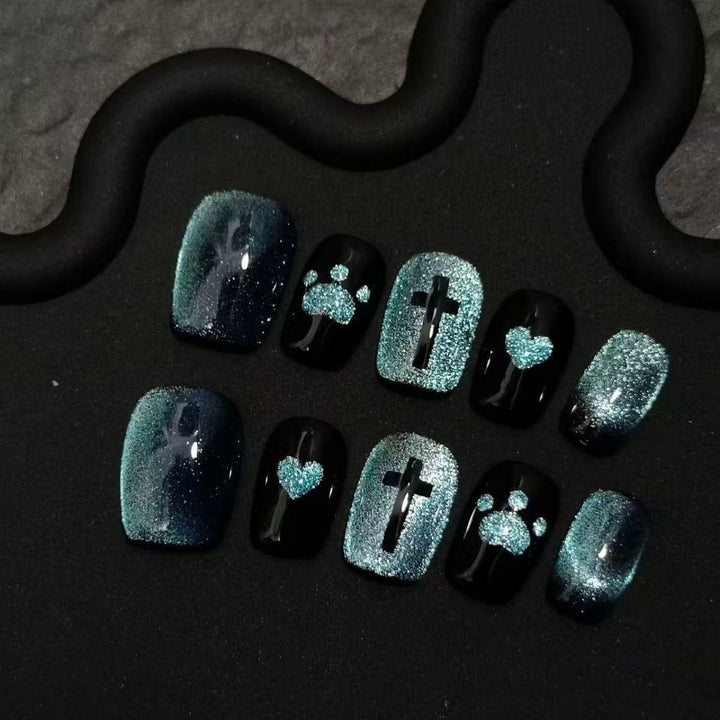 Artistic Press-On Nail Set Bowlift