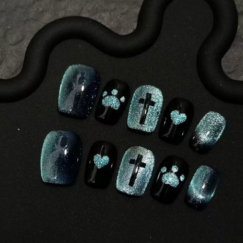 Artistic Press-On Nail Set Bowlift