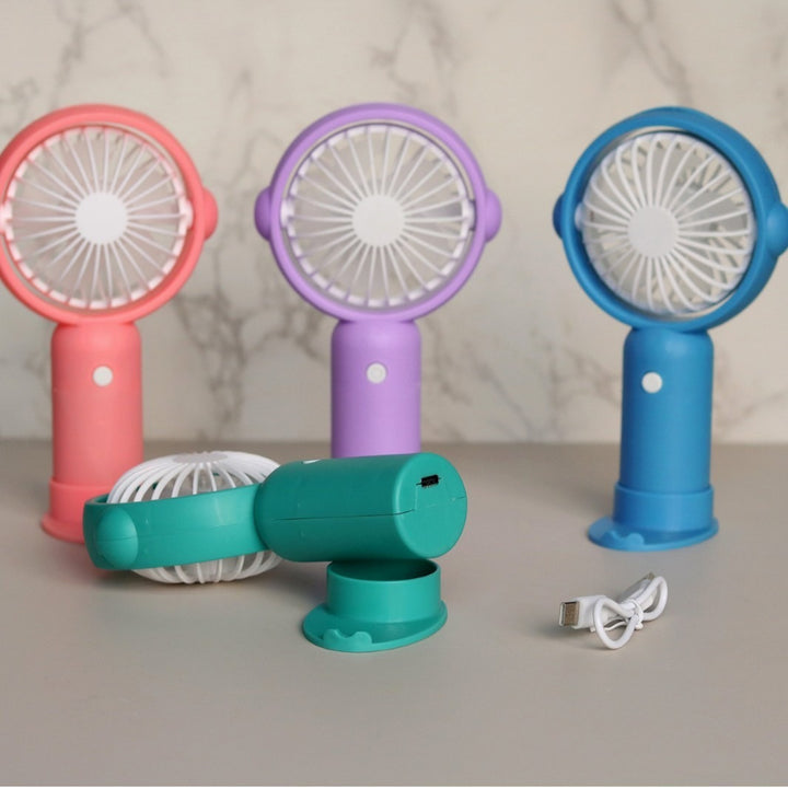 Unisex Portable Mini Fan with Ergonomic Design and Animal Ears Bowlift