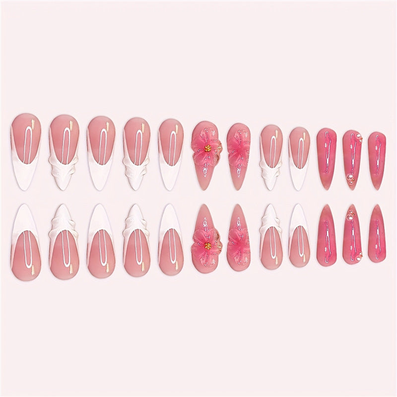 Floral 3D Press-On Nail Art Bowlift