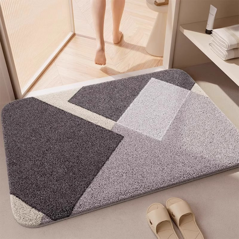 Contemporary Abstract Bath Rug Bowlift