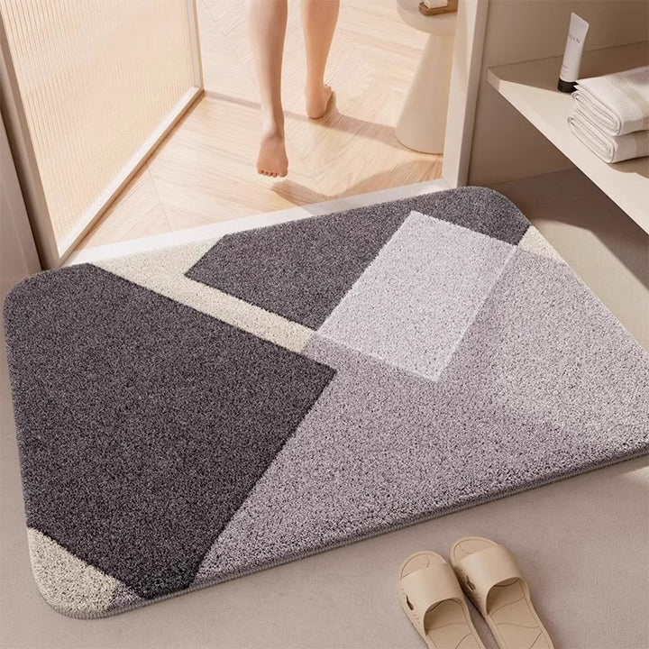 Contemporary Abstract Bath Rug Bowlift