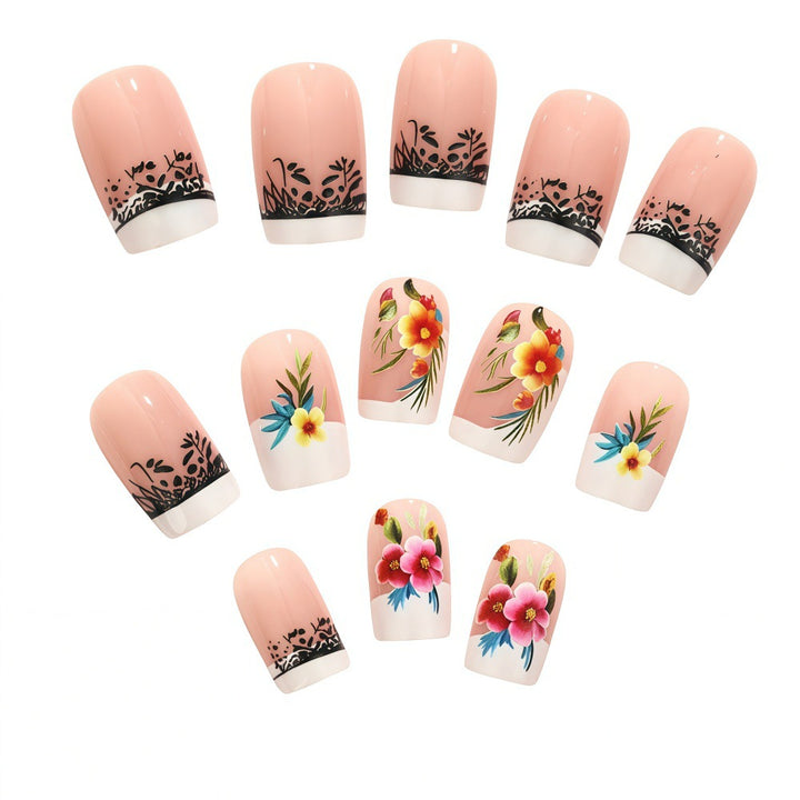 Exquisite artificial nails with floral patterns Bowlift