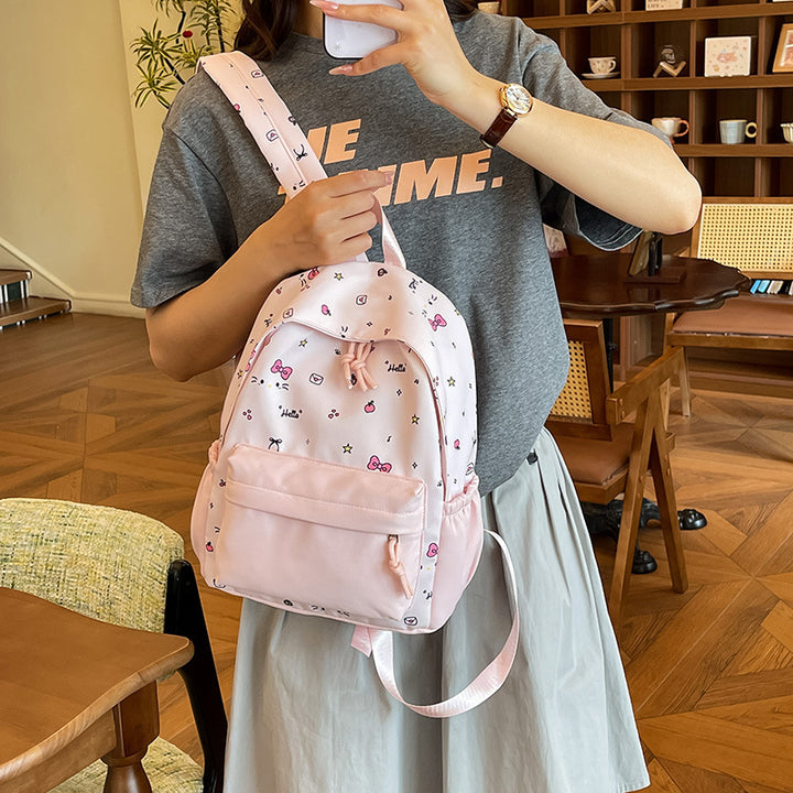 Cute everyday backpack with embroidered bows Bowlift