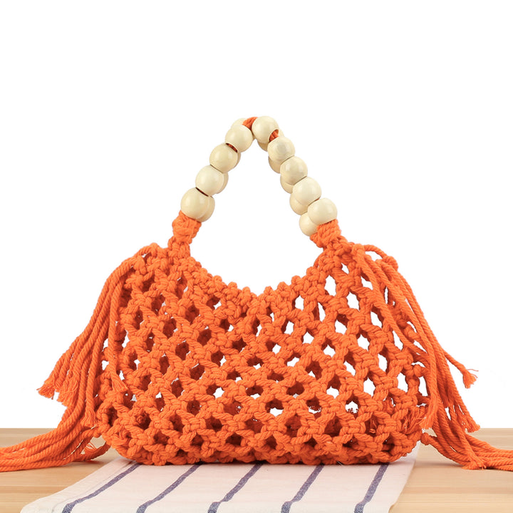 Handmade Macrame Bag with Wooden Handles Bowlift