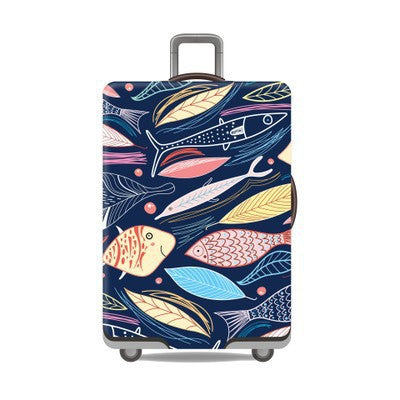 Tropical Leaf Print Hard Shell Luggage Bowlift