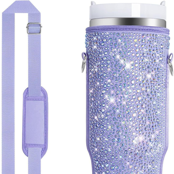 Ladies water bottle holder with sparkling rhinestones Bowlift