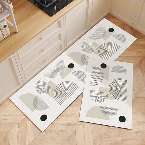 Contemporary Geometric Kitchen Runner Mat