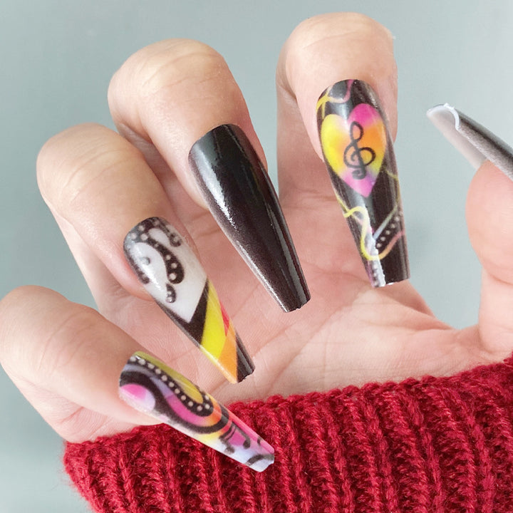 Artistic Music-Themed Nail Art Bowlift