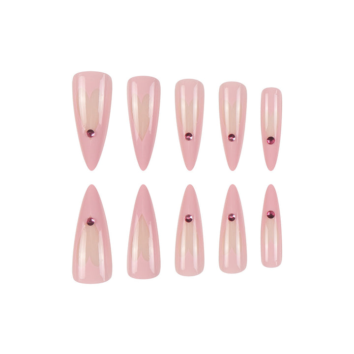Heart-Designed Stiletto Press-On Nails Bowlift