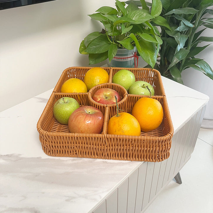 Multi-Compartment Woven Fruit Basket Bowlift