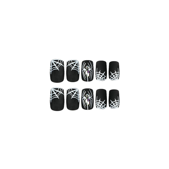 Artful Nail Extensions with Spider and Spider Web Design Bowlift