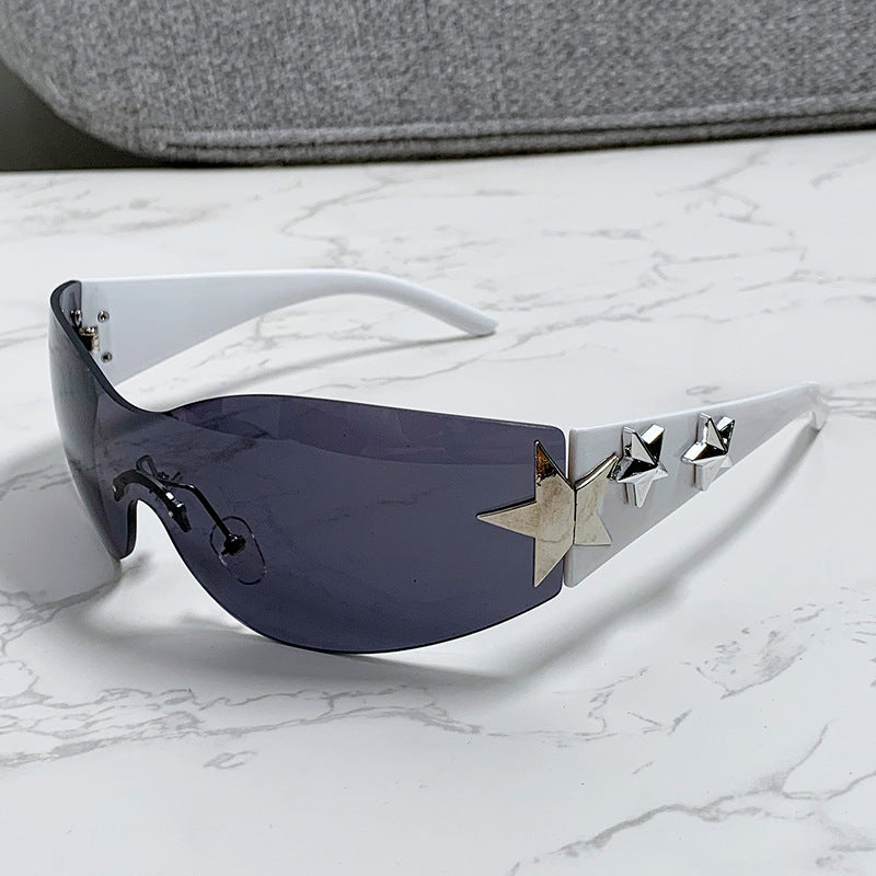 Women's stylish sports sunglasses with half-frame and striking star accents Bowlift