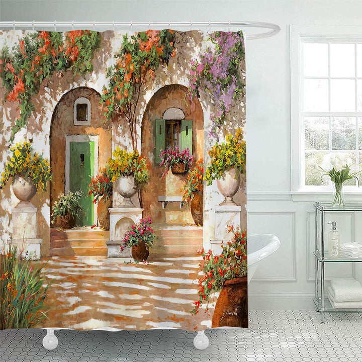 Floral Lane-Inspired Shower Curtain Bowlift