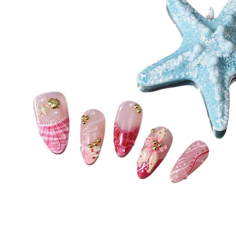 Shell-Inspired Decorative Press-On Nails Bowlift