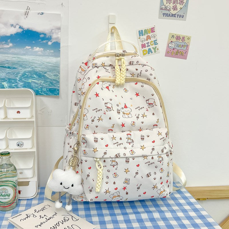 Whimsical Character Print Backpack