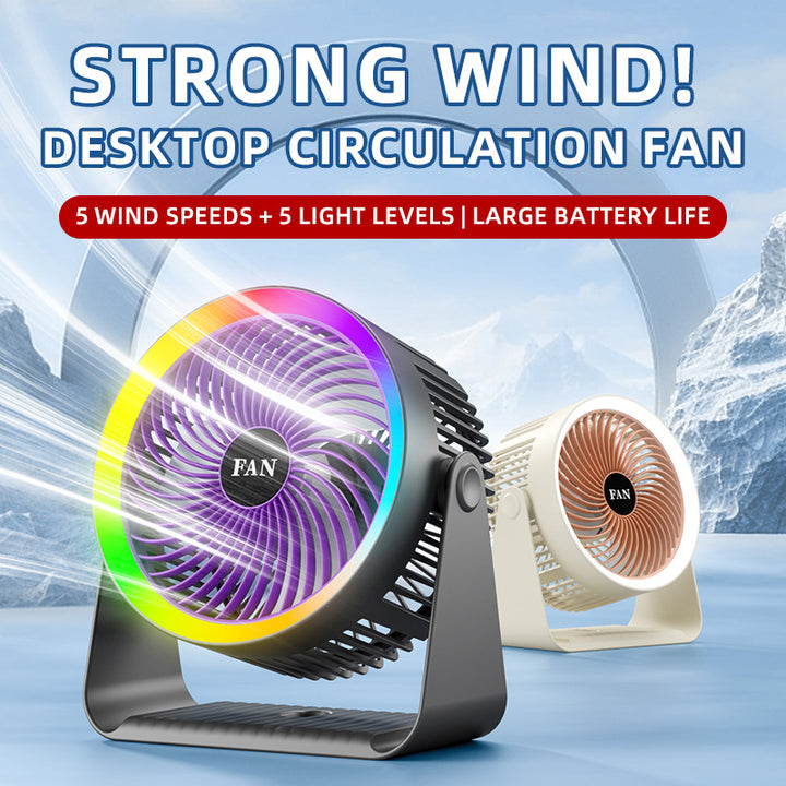Unisex USB Rechargeable Multifunctional Desk Fan Bowlift