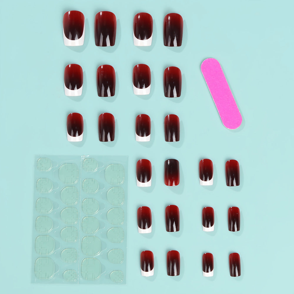Elegant French Tip Artificial Nails Bowlift