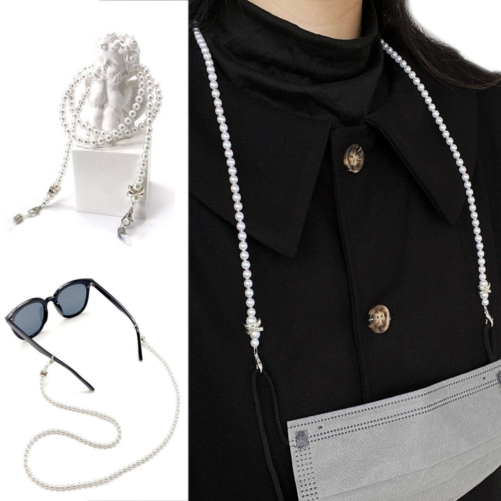 Elegant Pearl-Detail Eyewear Chain Bowlift