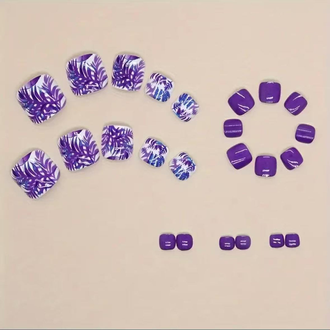 Nail art set with vibrant tropical motifs and glossy finish Bowlift